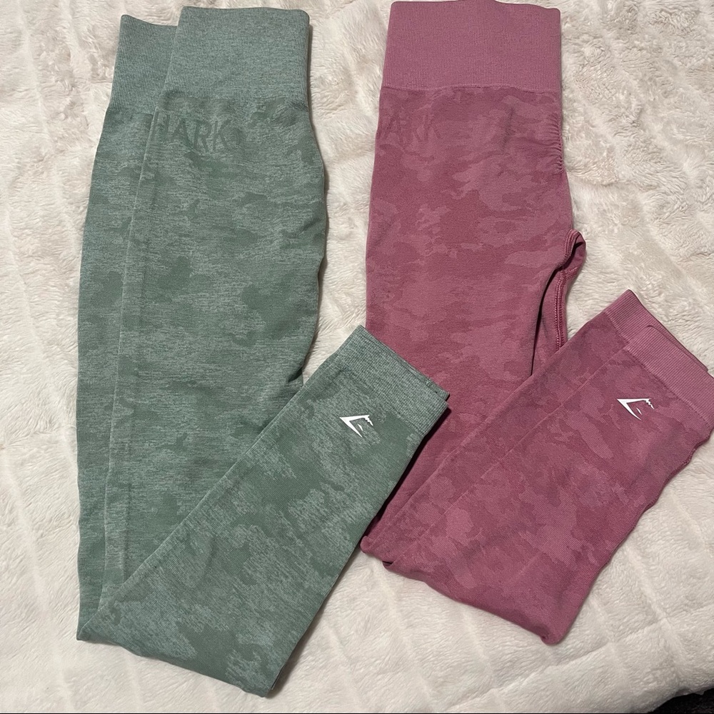 2 pairs gymshark camo leggings size small